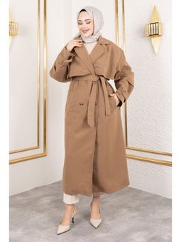 Ekstra Oversize Taba Trençkot