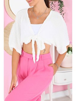 Bağlamalı Bluz Beyaz