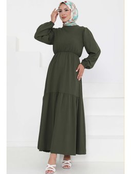 Beli Bağcıklı Hakı Elbise Haki