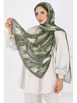 Etnik Pamuk Vual Desen Hakı Şal Haki