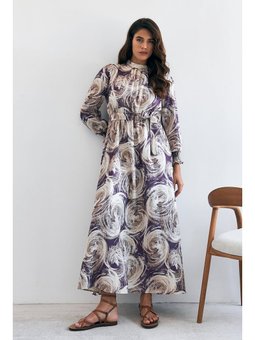Rabella Desenli Mor Elbise