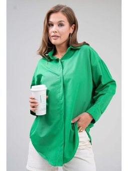Basic Oversize Yeşil Gömlek