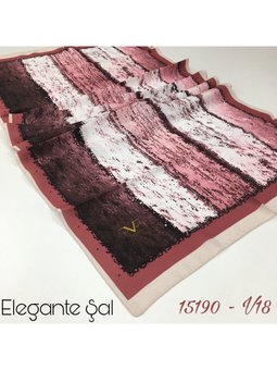 Çizgili Desen Elegante Seri Viscon Askısı İle Birlikte 75x200 Cm Somon Şal