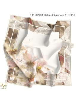 Desenli Italian Cashmere Seri Askısı İle Birlikte Vizon Eşarp