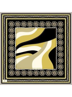 Desenli Liverno Sciarpa Seri Viscon Askısı İle Birlikte Siyah Eşarp