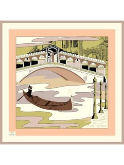 Desenli Modal Twil Seri Askısı İle Birlikte 100x100 Cm Somon Haki Eşarp