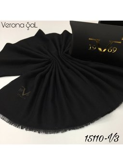 Düz Dokuma Verona Seri Askısı İle Birlikte 80x190 Cm Siyah Şal
