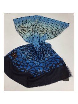 Etnik Desen Haiti Seri Askısı İle Birlikte 80x190 Cm Mavi Lacivert Şal