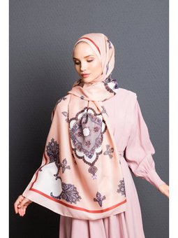 Etnik Desen Pavia Seri Askısı İle Birlikte 90x200 Cm Somon Şal