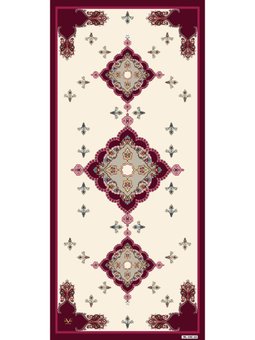 Etnik Desen Pavia Seri Askısı İle Birlikte 90x200 Cm Vişne Şal Krem