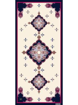Etnik Desen Pavia Seri Şal Askısı İle Birlikte 90x200 Cm Lacivert Krem