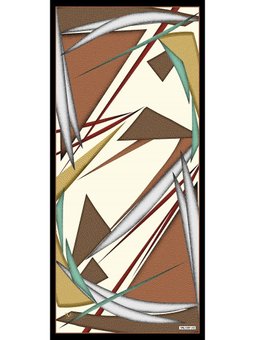 Geometrik Desen Lino Seri Askısı İle Birlikte 90x200 Cm Taba Krem Şal