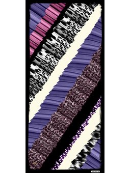 Leopar Desen Pavia Seri Şal Askısı İle Birlikte 90x200 Cm Siyah Mor