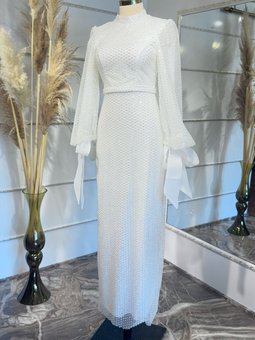 Beyaz Sude Abiye Elbise