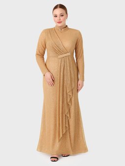 Gold Rengi Abiye Elbise