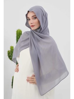 Penye İç Boneli Şifon Gri Şal,ps