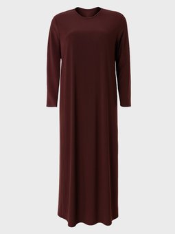 Büyük Beden Basic Kahverengi Elbise