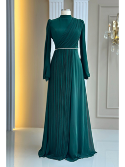 Arin Zümrüt Yeşili Abiye Elbise