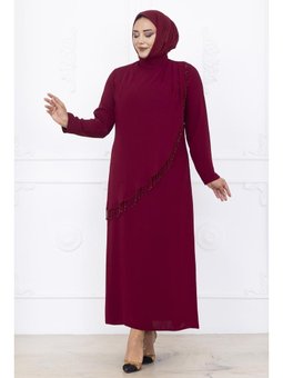 Melek Bordo Abiye Elbise