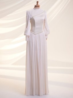 Ekru Lara İncili Abiye Elbise