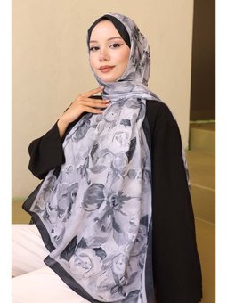 Desenli Gri Şal