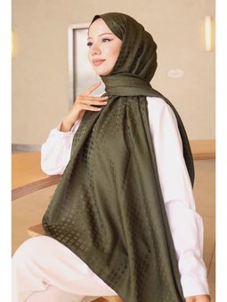 Desenli Jakarlı Haki Şal