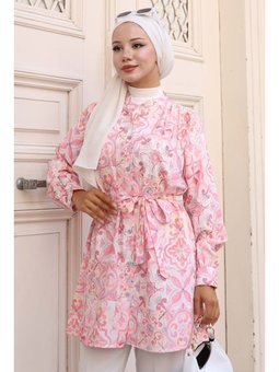 Desenli Pembe Gömlek