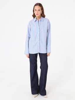 Bluz / Mavi Cizgili Gömlek