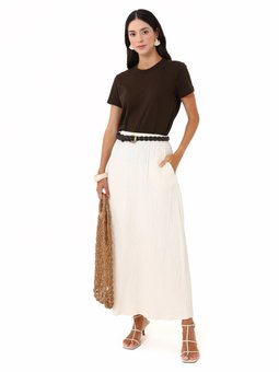 Pamuklu Müslin Bej Etek