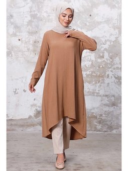 Asimetrik Kesim Vizon Tunik