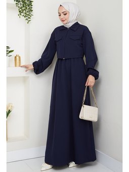 Ceket Elbise İkili Lacivert Takım