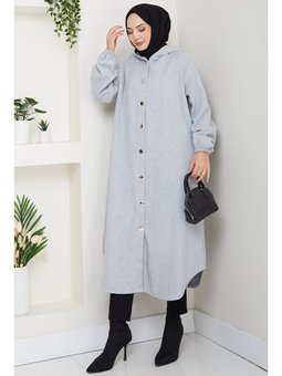 Fevza Düğmeli Kaşe Gri Kap