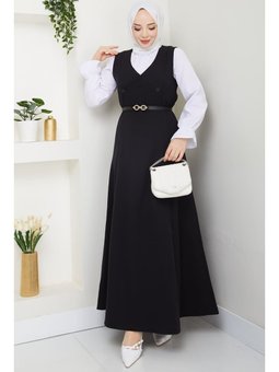 Siyah Erves Düğmeli Jile