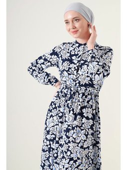 Hakim Yaka Lacivert Elbise