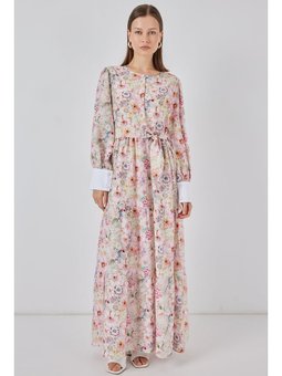 Kuşaklı Pembe Elbise