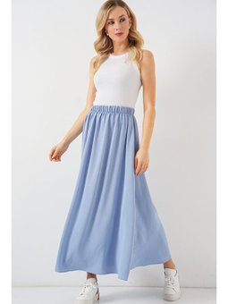Uzun Ayrobin Mavi Etek