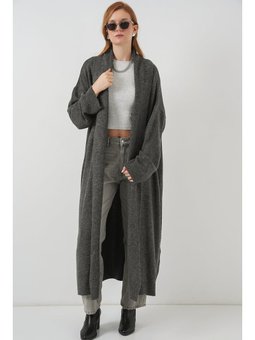 Uzun Oversize Triko Antrasit Hırka