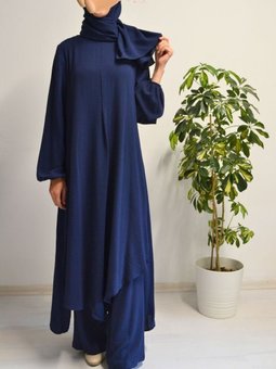 Aerobin Kumaş 3’lü Giyim Takım – Tunik, Pantolon Ve Şal