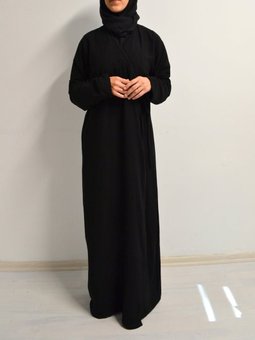 Kruvaze Yandan Bağlamalı Namaz Rahat Kalıp Elbisesi – Viskon