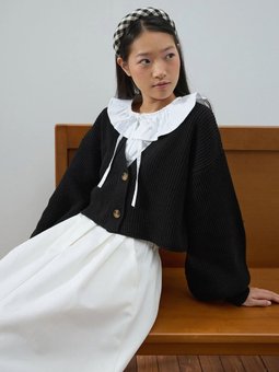 Balon Kol Triko Siyah Hırka