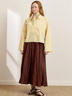 Kraşlı Balon Acı Kahve Etek