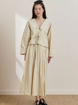 Kraşlı Balon Krem Etek