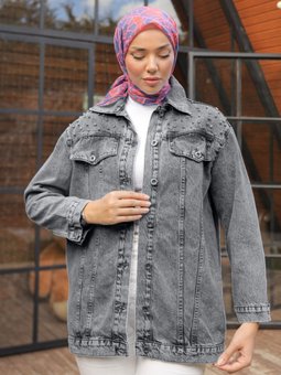 Denim Gri Ceket