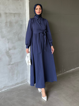 Alime Tericoton Lacivert Elbise