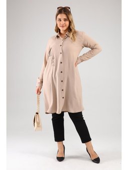 Buyuk Beden Tunik Tesettur Kadin Ayrobin Kumas Taş