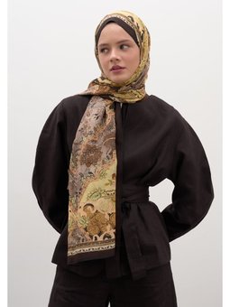 Arıane Desen Acı Kahve Şal
