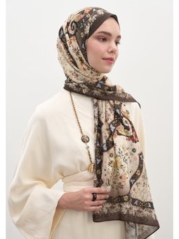 Berthe Desen Şal Tozlu Kahve