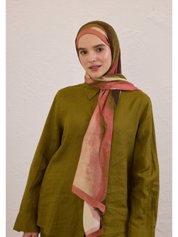 Color Waves Desen Rami Gül Kurusu Şal