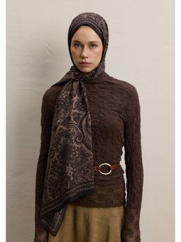 Emerald Desen Acı Kahve Şal