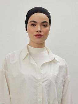 Geniş Hacimli Bağlamalı Bone Siyah